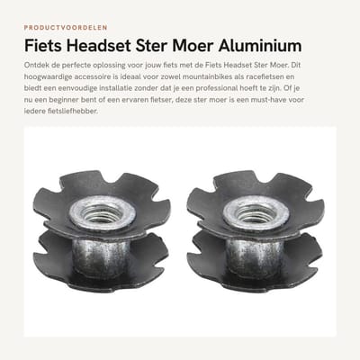 Dailygoods - Fiets Headset Ster Moer - Aluminium Vork Ster Moer - Eenvoudig te installeren - Geschikt voor Mountain en Road Fietsen - Voorvork Ster Mo...