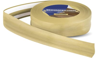 DQ-PP ZACHTE PLINT - 5 m - Kiefer - 32 x 23 mm - PVC - zelfklevend - knikhoek plinten rubberen strip plint hoekprofiel afsluitstrip vloerlijst