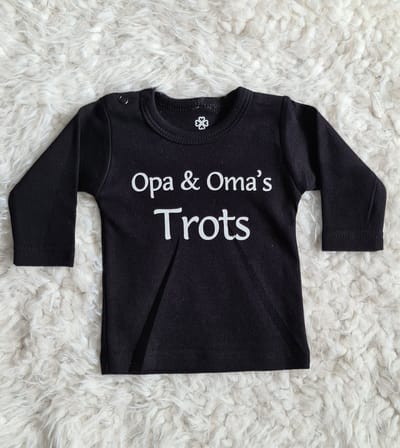 Little Jay opa & oma's trots - Zwart - T-shirt lange mouw