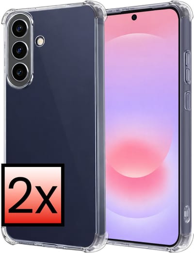 Hoesje - 2 Stuks - Geschikt voor Samsung Galaxy A37 - Sterk & Shockproof - Siliconen Case - Back Cover - Telefoon Hoes Shock Proof - Transparant