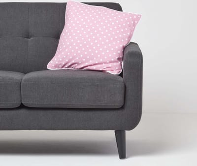 Homescapes kussenhoes in roze met stippen, 100% katoen, 45 x 45 cm