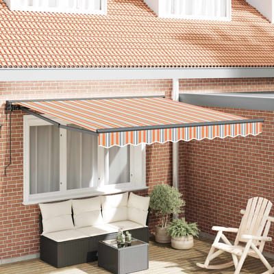 vidaXL - Zonnescherm - Frame - Blauw - en - Oranje - 350 - x - 250 - cm
