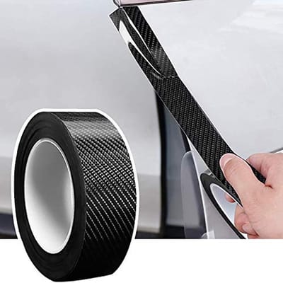 SnelShoppen - Car Door Sill Carbon Fiber Stickers 3cm x 10m - Universele Randbescherming voor Autodeuren - Slijtvast en Duurzaam - Elegant Carbon Desi