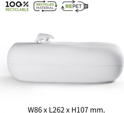 Qualy - Voorraadpot storage box "Polar Bear Iceberg Container” W86 × L262 × H107 mm 280 gr Wit Materiaal: RPET