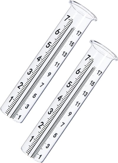 Regenmeter Buizen - Glas Vervanging - Tuin Meten - Lip Ontwerp - 7 Inch Capaciteit - Helder