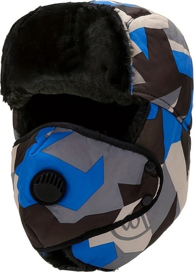 Nivard Wintermuts - Heren - Dames - Volwassenen - Muts - Ski Mask - Bivakmuts - Balaclava - Ski Masker - Face Mask - Full Face Mask - Winter Masker - Camo - Blauw