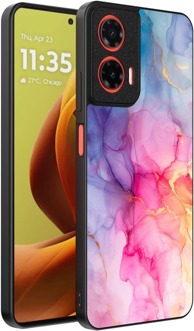 Smartphonica Telefoonhoesje Geschikt voor Motorola Moto G85 / Motorola Edge 50 Fusion met marmeropdruk - TPU backcover case marble design - Regenboog geschikt voor Motorola Edge 50 Fusion;Motorola Moto G85