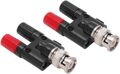 Vt products - BNC-stekker naar 2X 4MM Dual Banana Female Jack - Coax Splitter Connector - Geschikt voor lasmachines - Ideaal voor oplaadgeneratoren -