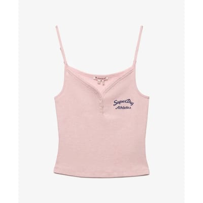 Superdry Athletic Essentials Cami Top met Knoopsluiting Pink Grootte: 38