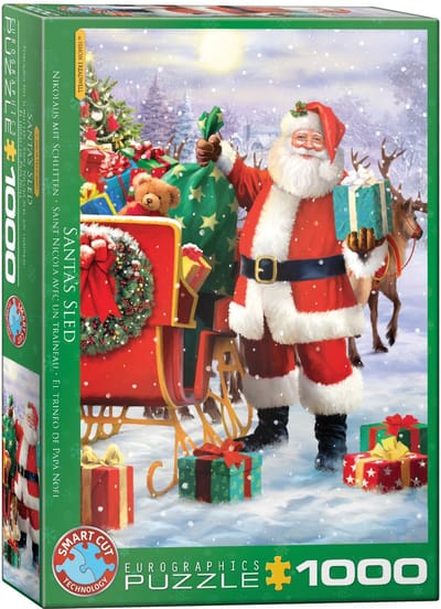 Eurographics - Kerstman met slee [Santa with Sled] - Simon Treadwell - 1000 stukjes 48×68cm (b×h) - Legpuzzel