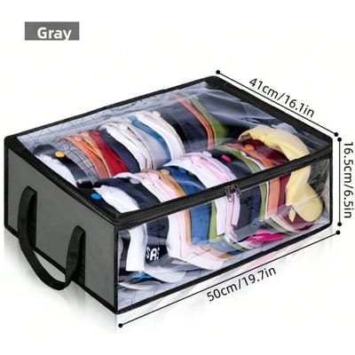 Nouveau sac fourre-tout de rangement pour chapeaux grande capacité sac de rangement pliable double rangée sac de rangement gris