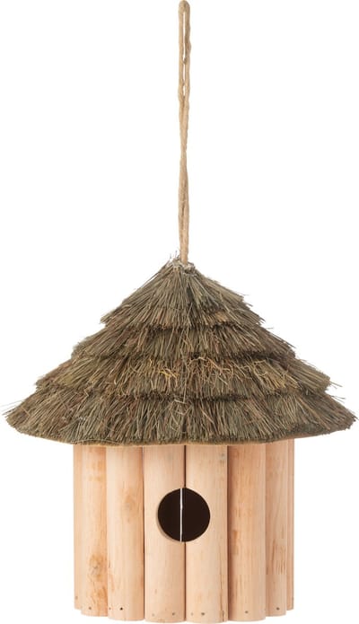 J-Line vogelhuisje Hangend - hout - naturel