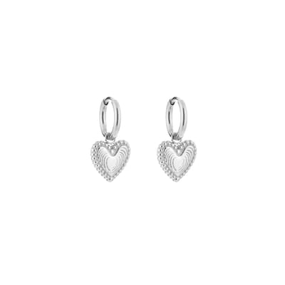Minimalistische oorbellen met hartje - Yehwang - Oorbellen dames - Kinder oorbellen - One size - Stainless Steel - Waterproof - Earrings - Zilveren oorbellen - Kerst oorbellen - Kerst cadeau - Sinterklaas cadeau - Valentijn - Moederdag