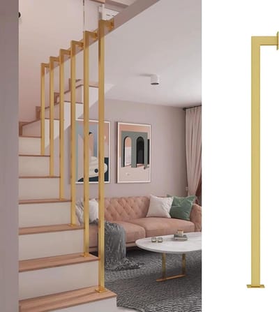 Metalen Beugel - Trap Baluster - Trappen Beveiligen - Aanpasbare Hoogte - 95cm - Goud