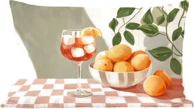 Sierkussens - Kussentjes Woonkamer - 60x40 cm - Citroenen - Glas - Tafelkleed - Geblokt