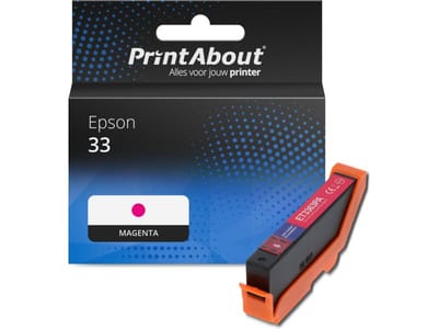 PrintAbout huismerk Inktcartridge 33 (C13T33434012) Magenta Geschikt voor Epson