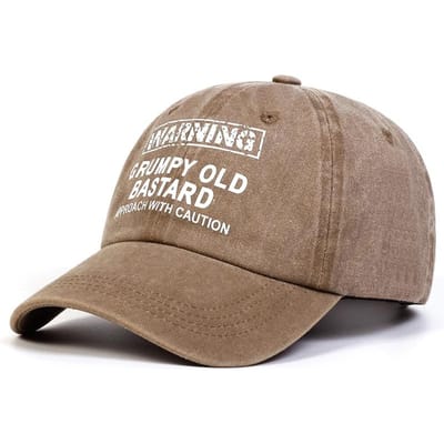 Unisex Waarschuwing Chagrijnige Oude Bastard Print Wasbare Baseballpetten Lente Herfst Buiten Verstelbaar Casual Petten Zonnebrandpet Pet gray