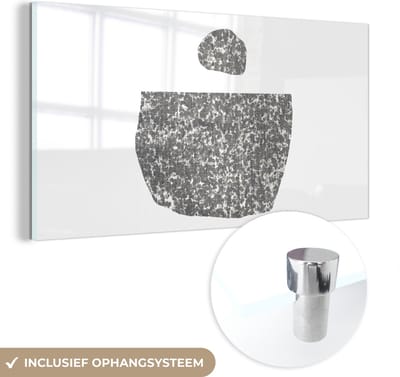 MuchoWow® Glasschilderij 40x20 cm - Schilderij acrylglas - Minimalisme - Abstract - Design - Foto op glas - Schilderijen