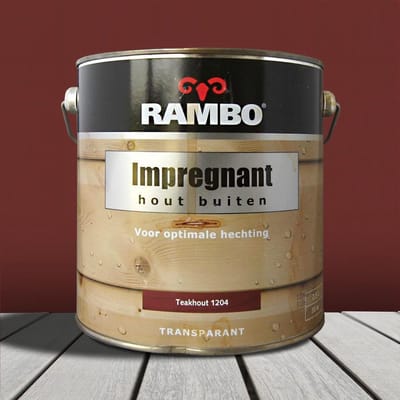 Rambo Impregneer Teakhout 1204 Bruin - 2,5 liter- Grondverf - Transparant - Buiten - Zijdemat -