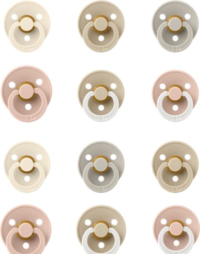 Bibs fopspeen 0-6 maand Hello Kitty set 12 stuks Ivory.Vanilla,Sand,Blush,Blush Glow en Vanilla Glow maat 1 & 2