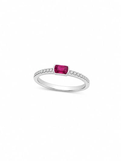 ring met roze zirkonia steentje ovaal