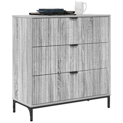 vidaXL - Dressoir - Grijs - Sonoma - 79,5 - x - 33 - x - 82 - cm - Bewerkt - hout