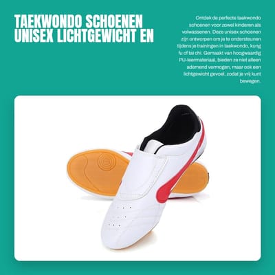 Dailygoods - Taekwondo Schoenen - Unisex - Lichtgewicht en ademend - Wit en rood - Geschikt voor kinderen en volwassenen - Ideaal voor sport en training