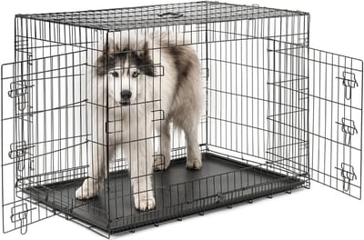 Hondenkooi - Transportbox hond - Veilig Vervoer - Opvouwbaar en stevig - 106x71x77 cm - Zwart