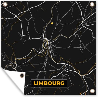 Tuin poster Stadskaart - Gold - Limburg - Plattegrond - Kaart - 200x200 cm - Tuindoek