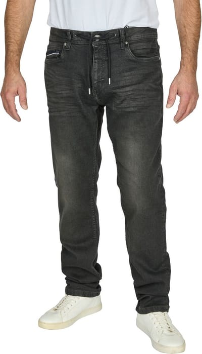 DENIMFY Heren Jeans Broeken DFAlvin regular/straight Fit Zwart Volwassenen Sweatjeans - Jogg jeans