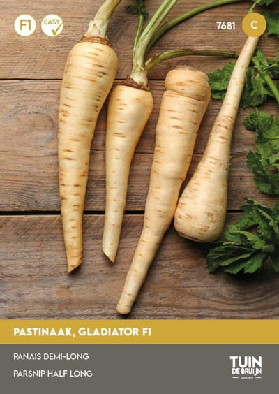Pastinaak Gladiator F1 Zaden – ±110 Zaden – Pastinaca Sativa – Zoete Wintergroente – Hoge Opbrengst – Winterhard – Voor Moestuin en Volle Grond - Tuin de Bruijn® zaden