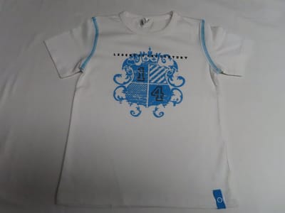 Dirkje - T shirt - Jongens - Wit / blauw - Legend of the century - 3 jaar 98