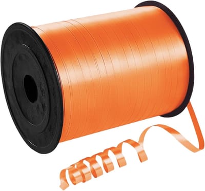 500 yard oranje krullend lint 5mm voor ballonnen, 424m glanzend gekreukeld ballonlint ballontouw feestelijke krullende linten voor geschenkverpakking knutselen, strikken, kerst-, verjaardags