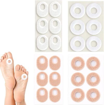 Eelt Pads - Voet Pleisters - Voet Verzorging - Ademend Vilt Materiaal - 24 Stuks - Wit en Nude