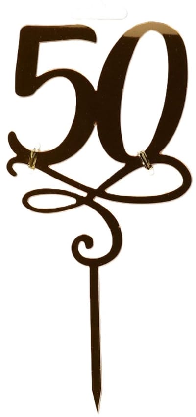 Taartprikker - Verjaardag 50 Jaar - Cake Topper Goud