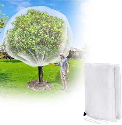 Plantbeschermingsnet - InsectennettenBeschermnetten voor fruitbomen - Met ritsen en trekkoorden - Fijnmazig Vogel- en Insectenwerend Net voor Tuin en Fruitbomen - Ultrafijn gaas - 300 cm x 300 cm - Wit