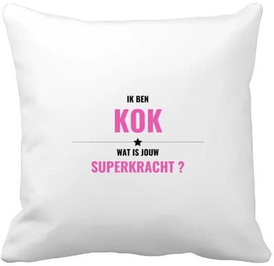 Akyol - ik ben kok wat is jouw superkracht? Kussen hoes - Kok - iemand die goed kan koken - mensen die kok zijn - kook liefhebbers - verjaardagscadeau - verjaardag - cadeau - kado - geschenk - gift - 40 bij 40 cm