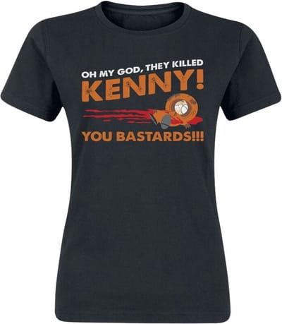South Park The killed Kenny T-shirt zwart S - Katoen - Animatie, Fan merch, Film, TV-series