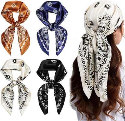 Elegante Zijden Sjaal voor Dames, Gedrukt Mode Neckerchief, Perfect voor Slapen, Dagelijks Gebruik en Feestjes