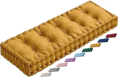 Bankkussen - Zitkussen Stoelkussen - Buiten Zitten - 10cm Dikker - 180x30cm - Geel