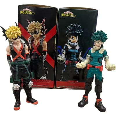 Bandai Anime My Hero Academia Izuku Midoriya en Katsuki Bakugo 17cm Actiefiguur Collectie PVC Verzamelbaar Figuur Speelgoed voor Fans Cadeau