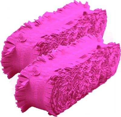 Folat Feest/verjaardag versiering - 3x - crepe slingers - roze - 24 meter - papier - feestartikelen