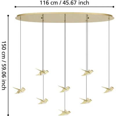 EGLO Stars of Light LED hanglamp Paratebueno messing 8-lamps