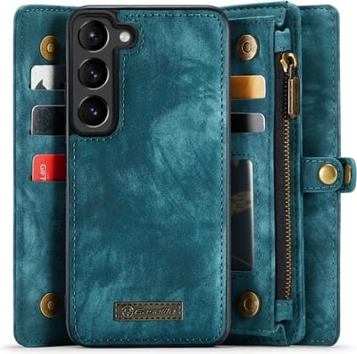 CaseMe Hoesje - Geschikt voor Samsung Galaxy S23 Hoesje - CaseMe 008 2-in-1 Book Case & Back Cover met Portemonnee - Blauw