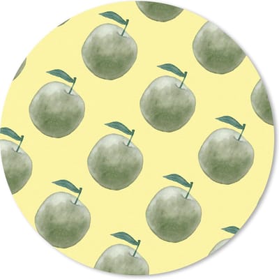 Muismat rond 20x20 cm - Mousepad Appels - Fruit - Groen - Ronde muismatten