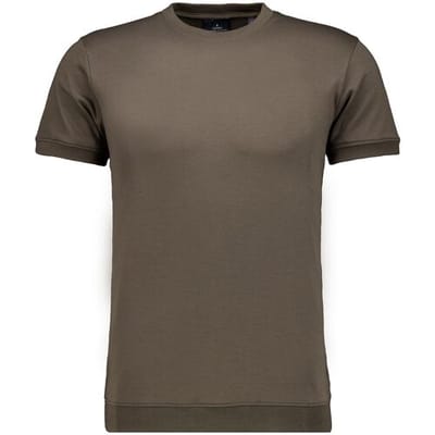 Ragman T-Shirt Uni Round Neck Pima Cotton with Cuffs Mocca / male