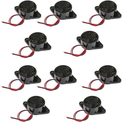 Elektronische Zoemer - Sirene Module - Waarschuwing Geluid - Intermitterende Piep - 12 Volt - Zwart
