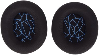 Dailygoods - Headset-oordopjes - Vervangbare oorkussens voor 3/5/7, 9, 1 en Pro (Zwarte oorkussens met blauwe zeefdruk)
