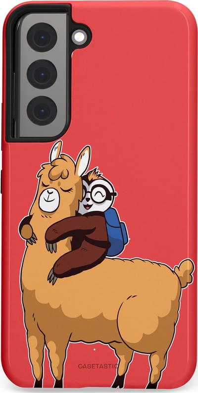 Casetastic hoesje geschikt voor Samsung Galaxy S22 - Dubbellaagse bescherming - Lui en lekker - Fashion Case - Koraal Goud
