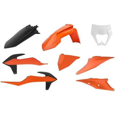 Set van 8 kunststof carrosserie- en kuipensets Polisport Enduro KTM 250, 300 Exc, 250, 350, 450, 500 Exc-f, 250, 300 Xc-w, 250, 300 Xcf-w 2020> KTM